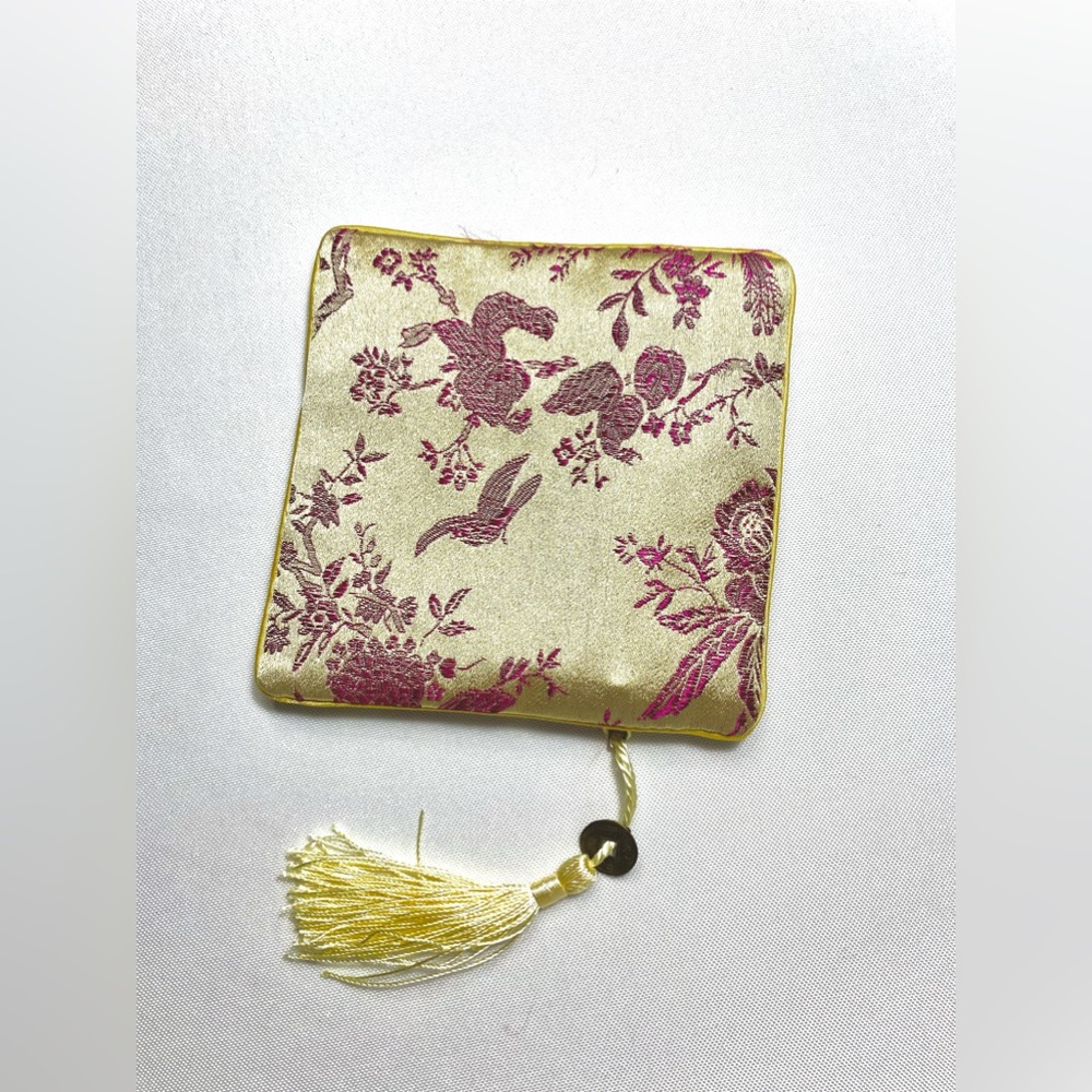 Bag Chinese Silk Brocade Jewelry  Bracelet Storage  Tassel Zipper Coin Purse